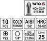 Antgalių rinkinys Yato PZ2x25mm 1/4", 10vnt. цена и информация | Mechaniniai įrankiai | pigu.lt