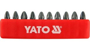 Комплект насадок Yato PZ2x25мм 1/4", 10 шт. цена и информация | Механические инструменты | pigu.lt