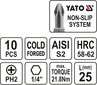 Antgalių rinkinys Yato PH2x25mm 1/4", 10vnt. цена и информация | Mechaniniai įrankiai | pigu.lt