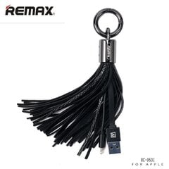 Remax RC-053i Дизайн Брелок для ключей с Apple Lightning кабелемданных и заряда  (MD818) Черный цена и информация | Кабели для телефонов | pigu.lt