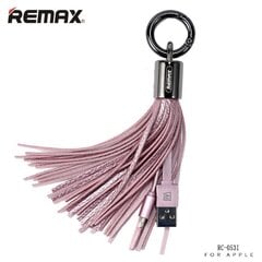 Remax RC-053i Дизайн Брелок для ключей с Apple Lightning кабелемданных и заряда  (MD818) Розовый цена и информация | Кабели для телефонов | pigu.lt