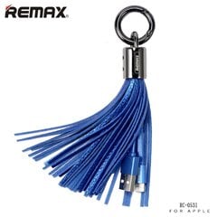 Remax RC-053i Дизайн Брелок для ключей с Apple Lightning кабелемданных и заряда  (MD818) Синий цена и информация | Кабели для телефонов | pigu.lt