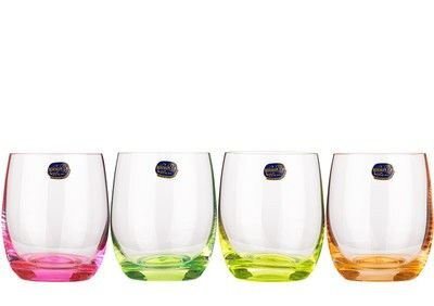 Bohemia stiklinės Neon, 4 vnt kaina ir informacija | Taurės, puodeliai, ąsočiai | pigu.lt