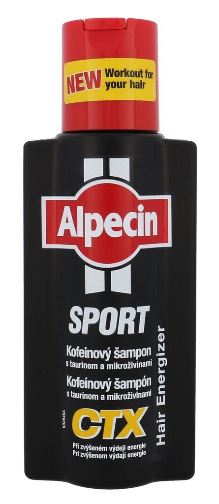 Šampūnas su kofeinu nuo plaukų slinkimo vyrams Alpecin Sport Coffein CTX 250 ml цена и информация | Šampūnai | pigu.lt