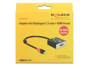 Адаптер Delock Displayport 1.2 цена и информация | Адаптеры, USB-разветвители | pigu.lt