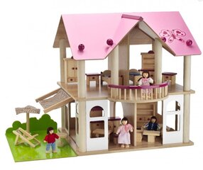 Деревянный кукольный домик, с мебелью и cтатуэтками Simba Eichhorn цена и информация | Игрушки для девочек | pigu.lt