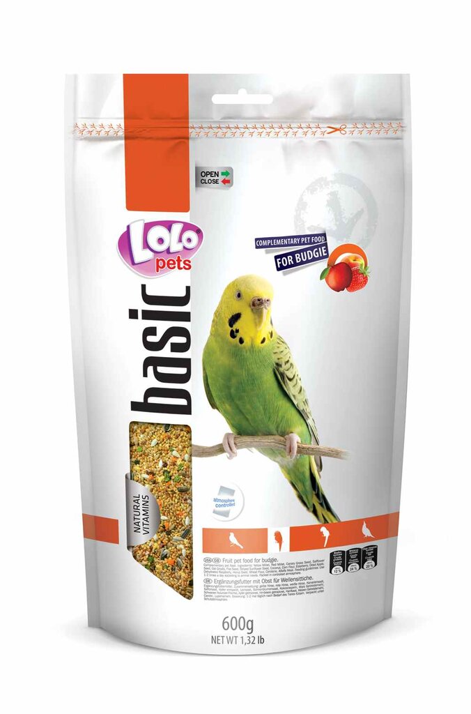 Papildomas maistas banguotoms papūgoms LoLo Pets, 600 g цена и информация | Lesalas paukščiams | pigu.lt