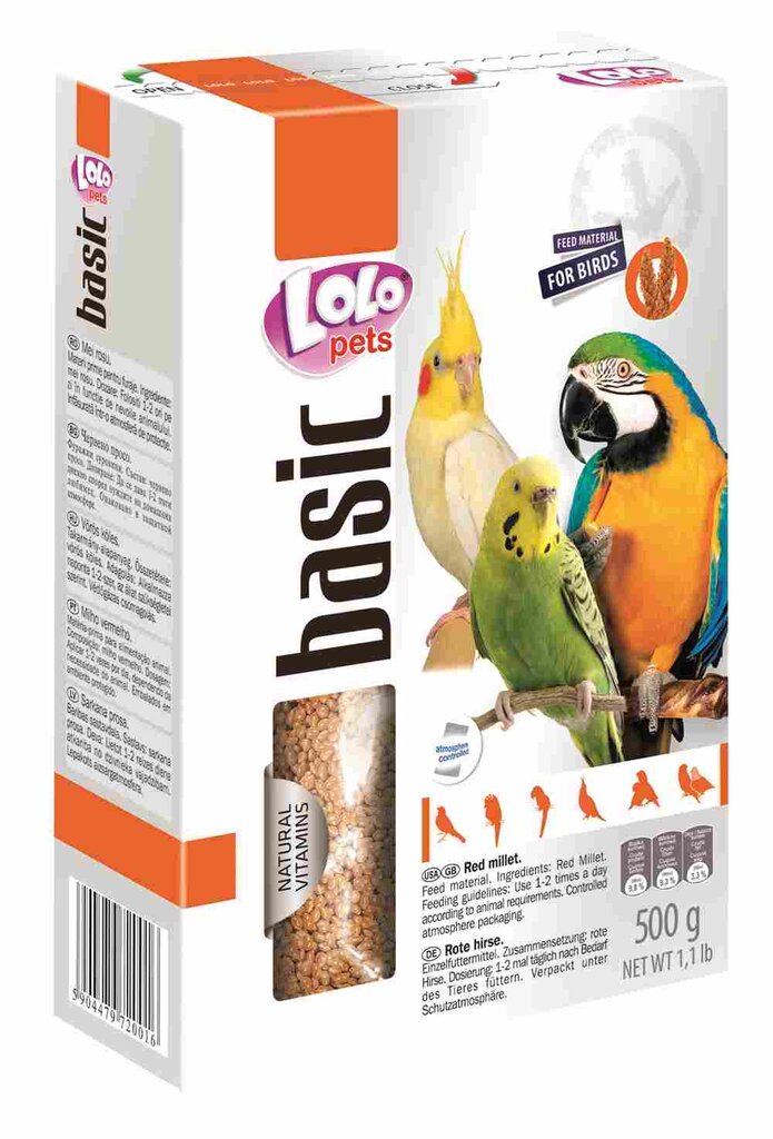 Maistas paukščiams LoLo Pets, 500 g kaina ir informacija | Lesalas paukščiams | pigu.lt