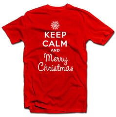 Marškinėliai "Keep calm Merry Christmas" kaina ir informacija | Originalūs marškinėliai | pigu.lt