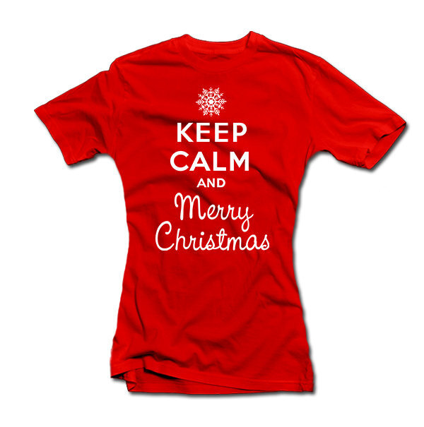 Moteriški marškinėliai Keep calm Merry Christmas цена и информация | Originalūs marškinėliai | pigu.lt