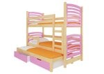 Dviaukštė lova Soria, 180x75 cm/172x75 cm, rožinė/ruda