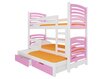 Dviaukštė lova Soria, 180x75 cm/172x75 cm, rožinė/balta цена и информация | Vaikiškos lovos | pigu.lt
