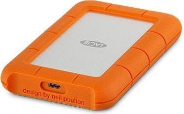 LACIE RUGGED 4TB USB-C USB3.0 Drop- crush- and rain-resistant for all-terrain use orange kaina ir informacija | Išoriniai kietieji diskai (SSD, HDD) | pigu.lt