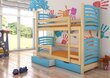 Dviaukštė lova Osuna 180x75 cm, mėlyna/ruda kaina ir informacija | Vaikiškos lovos | pigu.lt