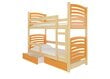 Dviaukštė lova Osuna 180x75 cm, oranžinė/ruda kaina ir informacija | Vaikiškos lovos | pigu.lt