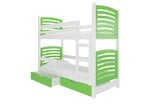 Dviaukštė lova Osuna 180x75 cm, žalia/balta