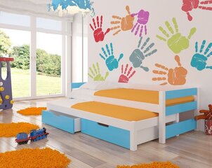 Vaikiška lova Fraga, 200 x 90/192 x 90 cm, mėlyna/balta kaina ir informacija | Vaikiškos lovos | pigu.lt