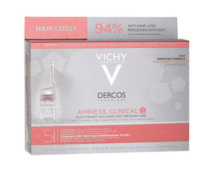 Priemonė nuo plaukų slinkimo Vichy Dercos Aminexil Clinical 5, 21 x 6 ml kaina ir informacija | Priemonės plaukų stiprinimui | pigu.lt