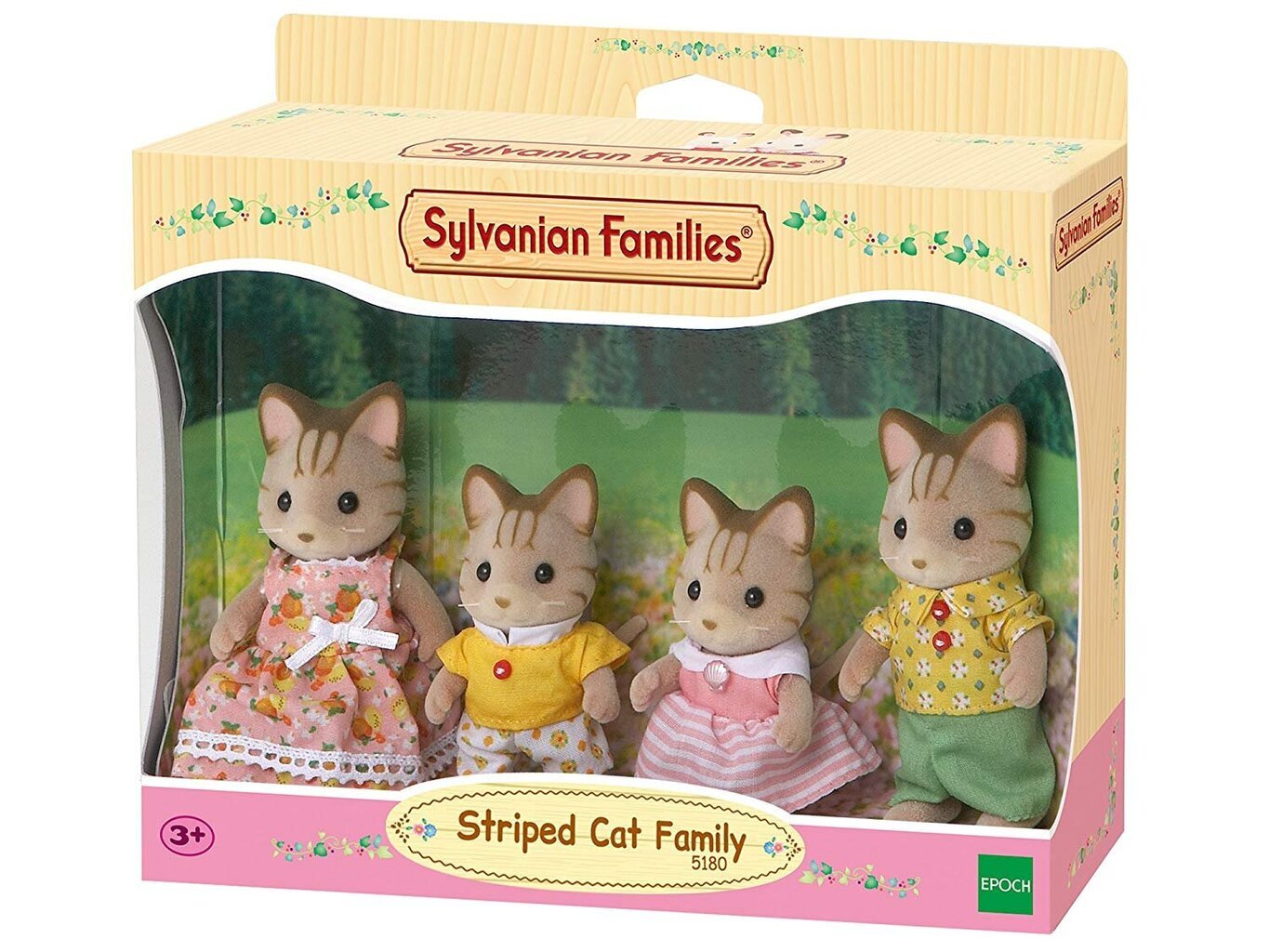 Dryžuotų kačiukų šeimynėlė Sylvanian Families kaina ir informacija | Žaislai mergaitėms | pigu.lt