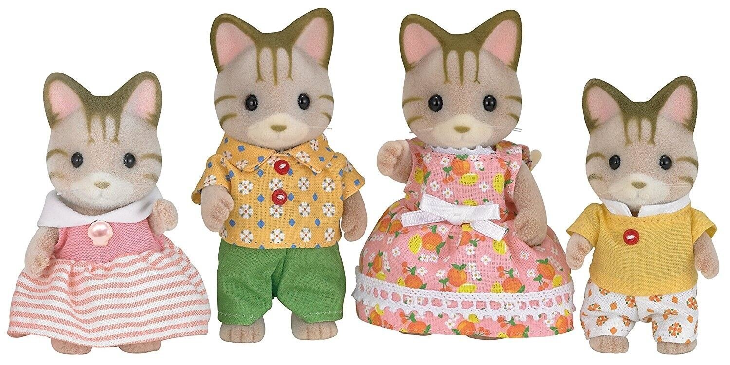 Dryžuotų kačiukų šeimynėlė Sylvanian Families kaina ir informacija | Žaislai mergaitėms | pigu.lt