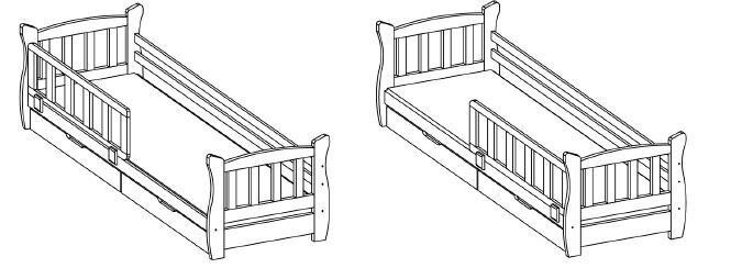 Vaikiška lova Lena, 160x75 cm, mėlyna/balta kaina ir informacija | Vaikiškos lovos | pigu.lt