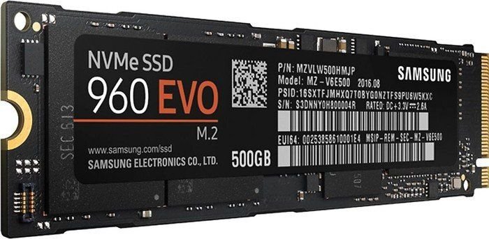 Samsung 960 Evo 500GB M.2 PCIe (MZ-V6E500BW) kaina ir informacija | Vidiniai kietieji diskai (HDD, SSD, Hybrid) | pigu.lt