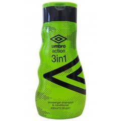 Dušo žėlė-šampūnas-kondicionierius Umbro Action 3in1 vyrams, 400 ml kaina ir informacija | Parfumuota kosmetika vyrams | pigu.lt