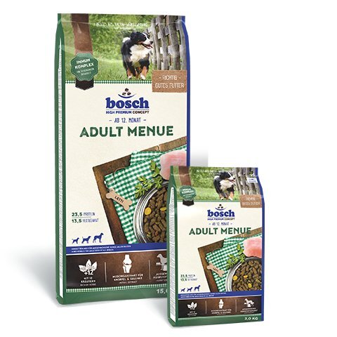 Bosch Petfood Adult Menue (High Premium) 15kg+3kg kaina ir informacija | Sausas maistas šunims | pigu.lt