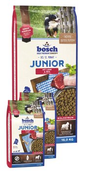 Bosch Petfood Junior Lamb & Rice (High Premium) 15kg+2kg kaina ir informacija | Sausas maistas šunims | pigu.lt