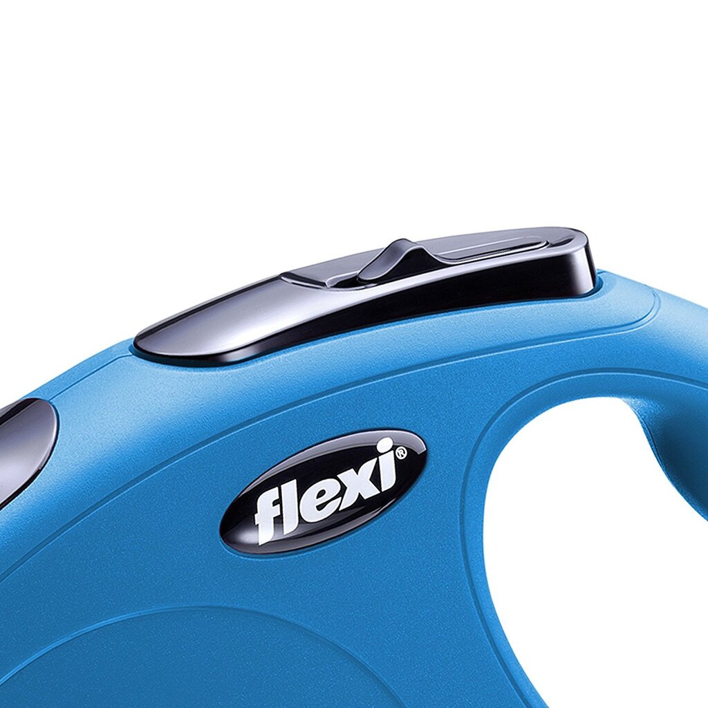 Flexi automatinis pavadėlis New Classic S, mėlynas, 8 m kaina ir informacija | Pavadėliai šunims | pigu.lt