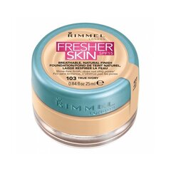 Kreminė pudra Rimmel London Fresher Skin SPF15 25 ml, 103 True Ivory kaina ir informacija | Makiažo pagrindai, pudros | pigu.lt