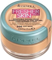 Kreminė pudra Rimmel London Fresher Skin SPF15 25 ml, 200 Soft Beige цена и информация | Пудры, базы под макияж | pigu.lt