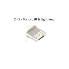 USB кабель Remax 2в1 RC-050t «Lesu» microUSB - Apple Lightning, черный  цена и информация | Кабели для телефонов | pigu.lt