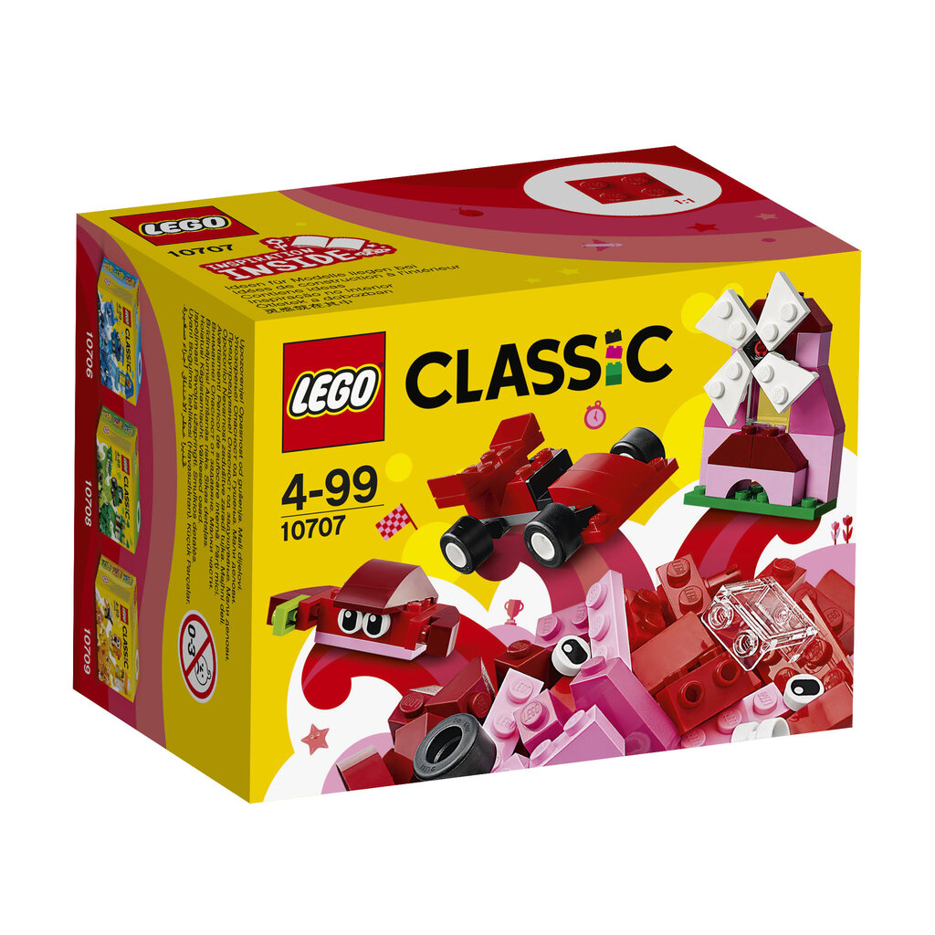 10707 LEGO® CLASSIC Raudonoji kūrybos dėžutė kaina ir informacija | Konstruktoriai ir kaladėlės | pigu.lt