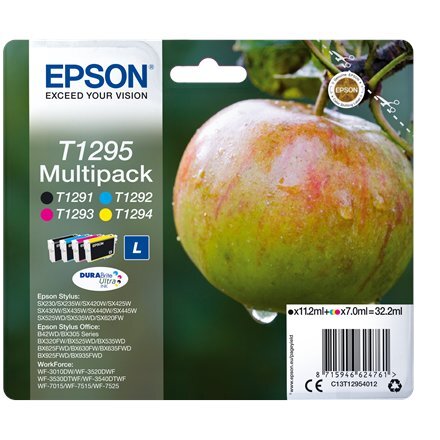 Epson Multipack 4-colours T1295 DURABrite Ultra Ink Cartridge, Black, Cyan, Magenta, Yellow цена и информация | Kasetės lazeriniams spausdintuvams | pigu.lt