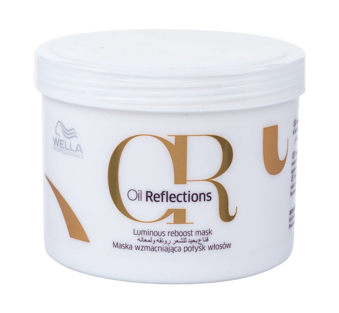 Žvilgesio suteikianti plaukų kaukė Wella Professionals Oil Reflections Luminous Reboost, 500 ml kaina ir informacija | Priemonės plaukų stiprinimui | pigu.lt