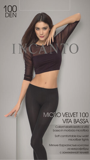 Pėdkelnės moterims Incanto Micro Velvet VB 100 DEN, juodos kaina ir informacija | Pėdkelnės | pigu.lt