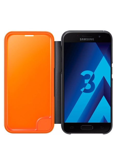 Atverčiamas dėklas Samsung Galaxy A3 A320 Flip cover Neon, Juodas kaina ir informacija | Telefono dėklai | pigu.lt