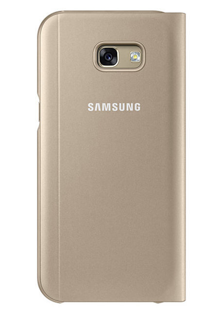 Atverčiamas dėklas S-View Samsung Galaxy A520, Auksinis kaina ir informacija | Telefono dėklai | pigu.lt