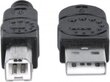 Kabelis Manhattan USB 2.0 AM-BM 5m ekranuotas, spausdintuvui, juodas kaina ir informacija | Kabeliai ir laidai | pigu.lt