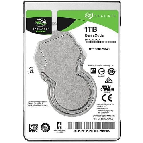 HDD внутренний жесткий диск Seagate — BarraCuda, 1 ТБ, 2,5'' 128 МБ  ST1000LM048 цена | pigu.lt