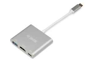 HUB I-BOX USB TYP C - USB 3.0, HDMI, USB C, подача питания цена и информация | Адаптеры, USB-разветвители | pigu.lt