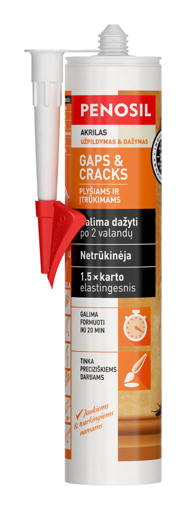 Akrilinis hermetikas Penosil Gaps&Cracks, 310 ml цена и информация | Sandarinimo medžiagos | pigu.lt