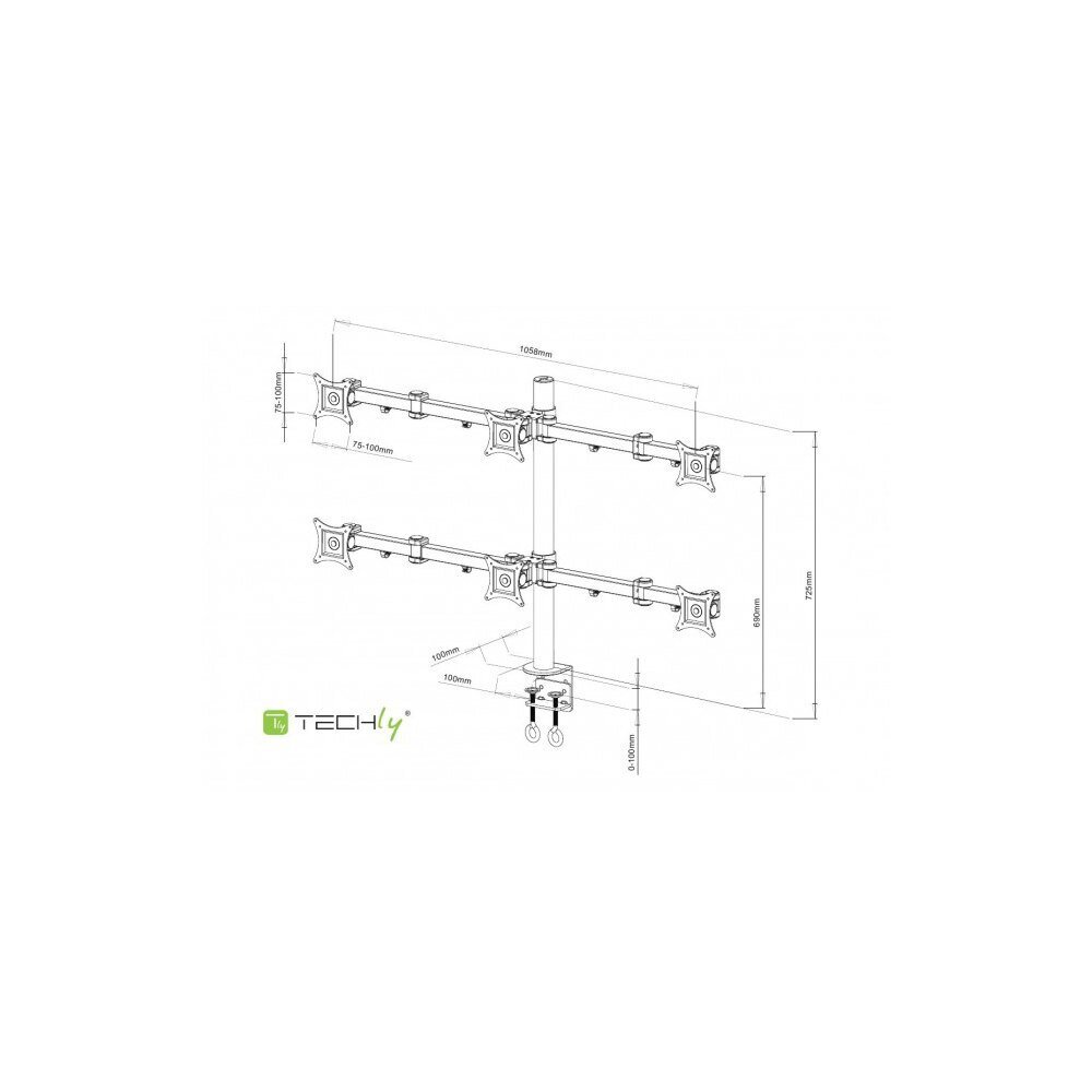 Techly LCD 13-20" kaina ir informacija | Monitorių laikikliai | pigu.lt