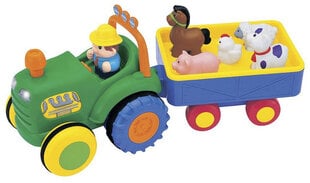Traktorius su priekaba Kiddieland su garsais kaina ir informacija | Žaislai kūdikiams | pigu.lt