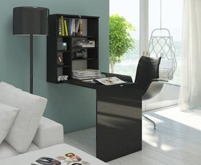 Transformuojama pakabinama lentyna - rašomasis stalas Hide, juodas kaina ir informacija | Lentynos | pigu.lt
