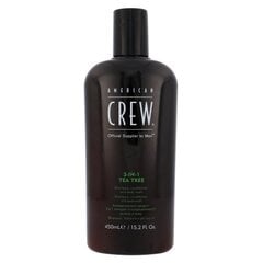 Šampūnas, kondicionierius ir dušo žėlė viename American Crew 3-IN-1 Tea Tree, 450ml kaina ir informacija | American Crew Kvepalai, kosmetika | pigu.lt