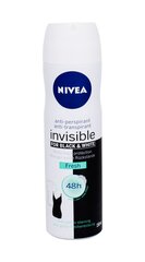 Purškiamas dezodorantas Nivea Invisible juoda & White Fresh, 150 ml kaina ir informacija | Nivea Virtuvės, buities, apyvokos prekės | pigu.lt