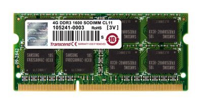 Transcend SODIMM, 4GB, 1600MHz, DDR3, CL11 kaina ir informacija | Operatyvioji atmintis (RAM) | pigu.lt