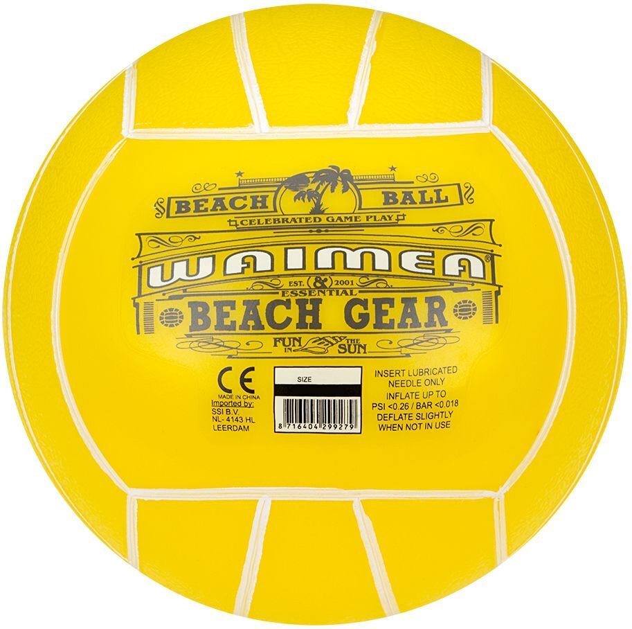 Paplūdimio tinklinio kamuolys Waimea 16TA, geltonas, 21 cm kaina ir informacija | Tinklinio kamuoliai | pigu.lt